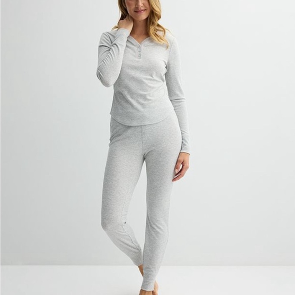 Women's Gray thermal Sleepwear Set size XL